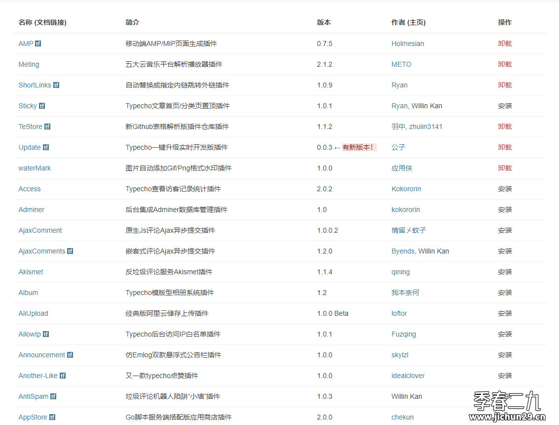 typecho插件仓库集合版
