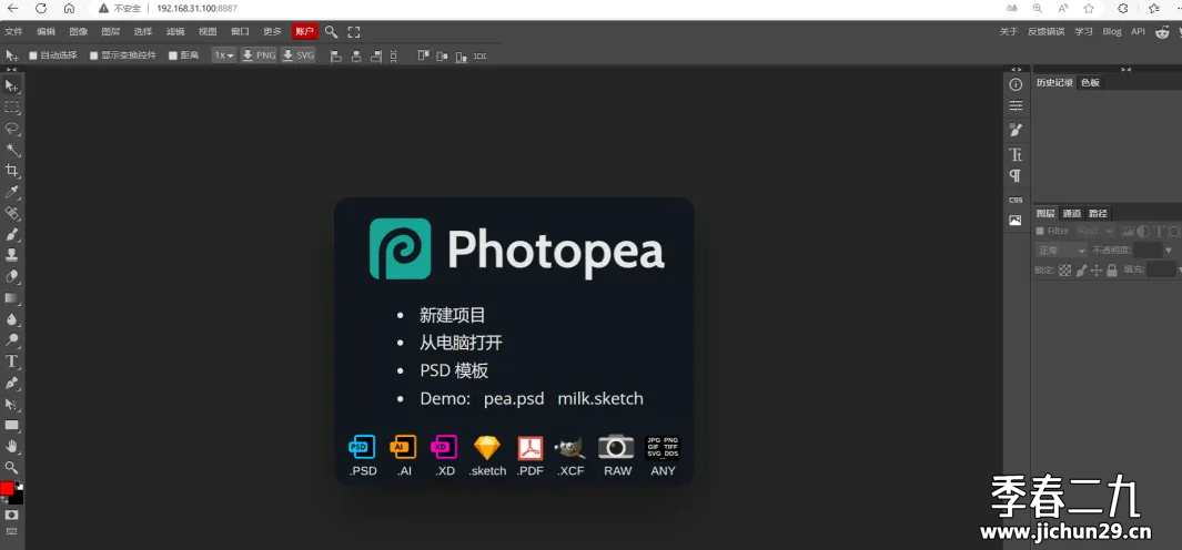 密码保护：飞牛 fnos使用docker部署在线photopea工具